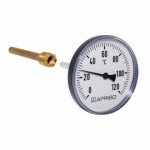 Afriso Bimetall Thermometer mit Tauchhülse 1/2“ AG Ø 100mm Länge 100mm 63696 