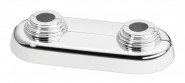 Simplex Design-Doppelrosette flach 10-22mm x Achsabstand 50mm Kst. verchr. 