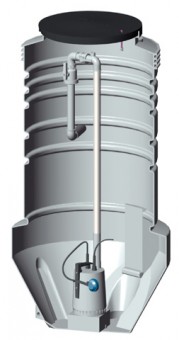 GRUNDFOS Abwasserpumpstation PUST06.20.D.S.PE.CCXX di:600mm o.Pumpen 