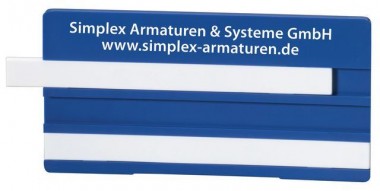 Simplex Bezeichnungsschild m. 2 Leerleisten 100 x 50mm Kunststoff weiß m. Aufdruck 