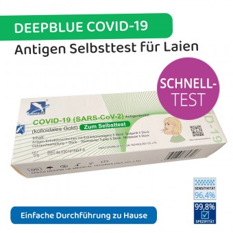 DEEPBLUE COVID-19 Antigen Selbsttest für Laien 5er Packung