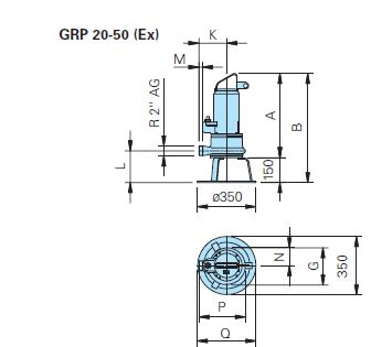Baumaße GRP44 D Ex